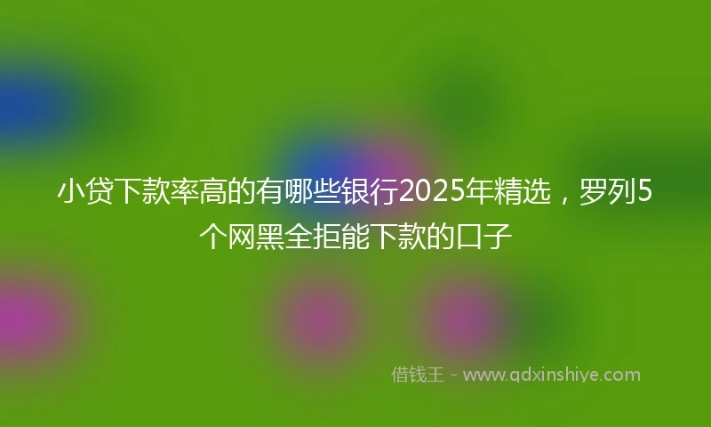小贷下款率高的有哪些银行2025年精选，罗列5个网黑全拒能下款的口子