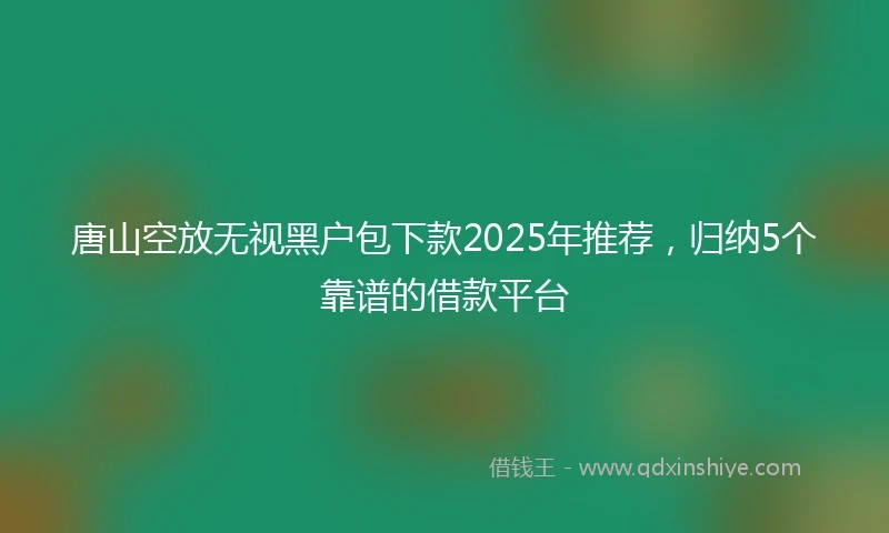 唐山空放无视黑户包下款2025年推荐，归纳5个靠谱的借款平台