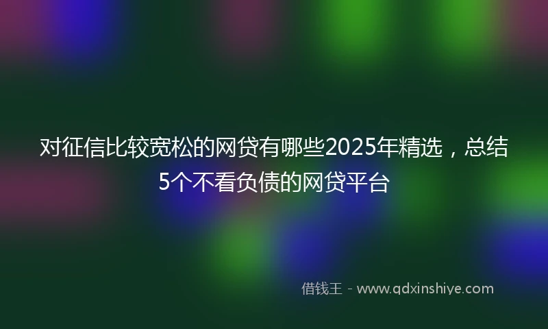 对征信比较宽松的网贷有哪些2025年精选，总结5个不看负债的网贷平台