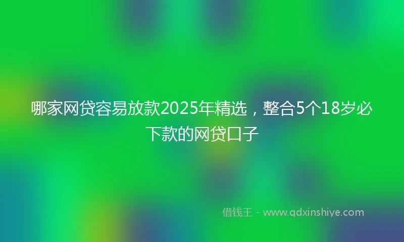 哪家网贷容易放款2025年精选，整合5个18岁必下款的网贷口子