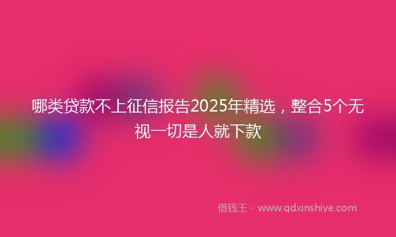 哪类贷款不上征信报告2025年精选，整合5个无视一切是人就下款