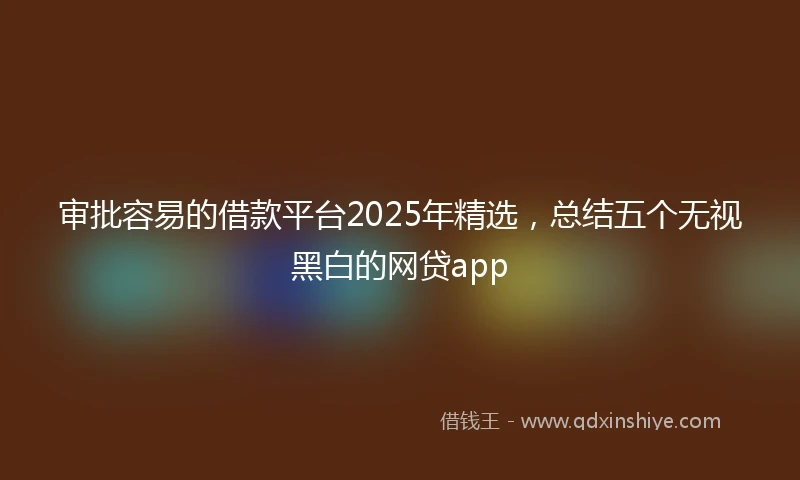 审批容易的借款平台2025年精选，总结五个无视黑白的网贷app