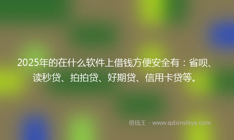 2025年的在什么软件上借钱方便安全有：省呗、读秒贷、拍拍贷、好期贷、信用卡贷等。