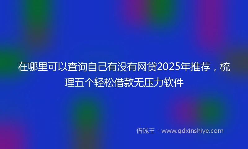 在哪里可以查询自己有没有网贷2025年推荐，梳理五个轻松借款无压力软件