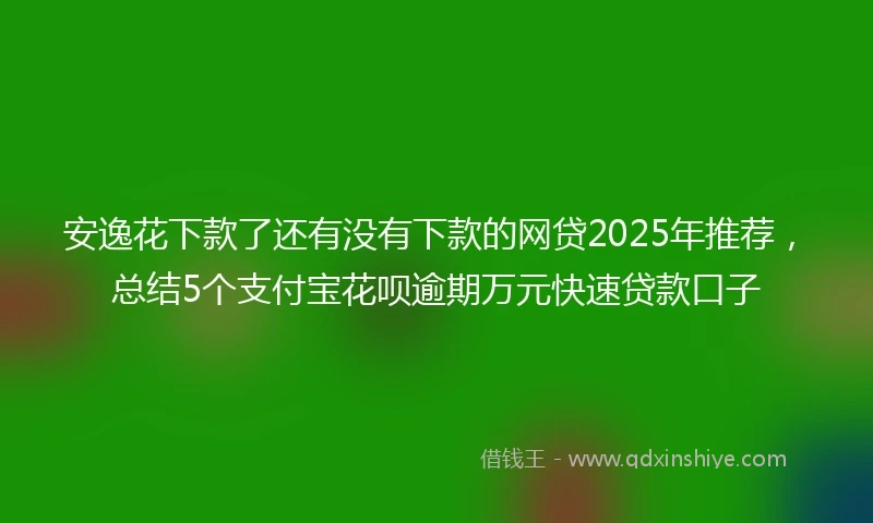 安逸花下款了还有没有下款的网贷2025年推荐，总结5个支付宝花呗逾期万元快速贷款口子