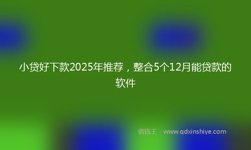 小贷好下款2025年推荐，整合5个12月能贷款的软件