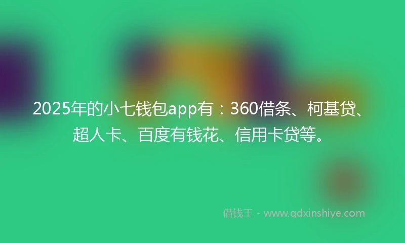 2025年的小七钱包app有：360借条、柯基贷、超人卡、百度有钱花、信用卡贷等。