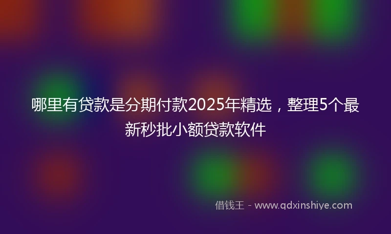 哪里有贷款是分期付款2025年精选，整理5个最新秒批小额贷款软件