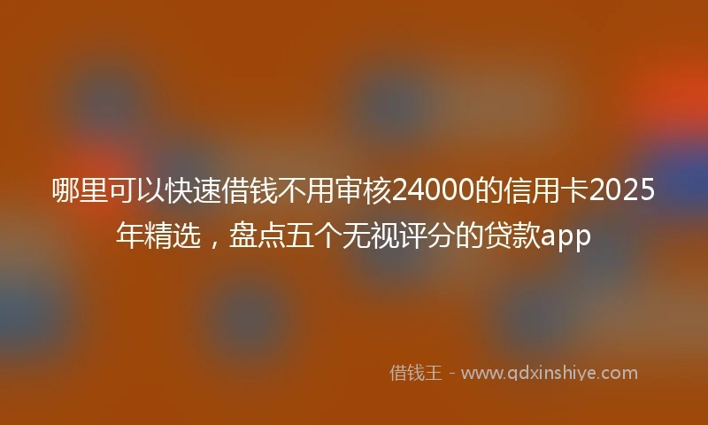 哪里可以快速借钱不用审核24000的信用卡2025年精选，盘点五个无视评分的贷款app