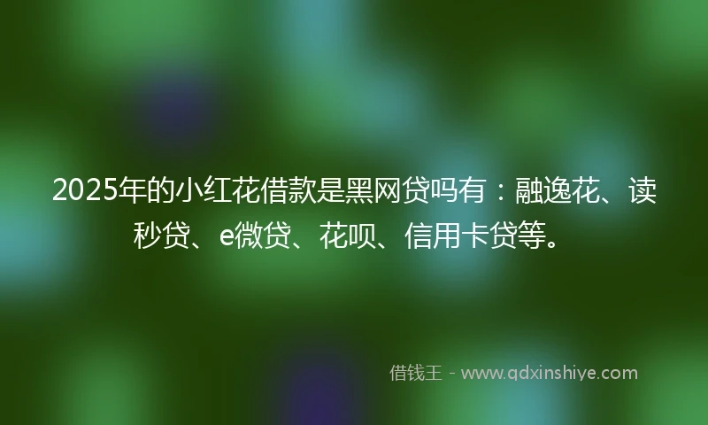 2025年的小红花借款是黑网贷吗有：融逸花、读秒贷、e微贷、花呗、信用卡贷等。