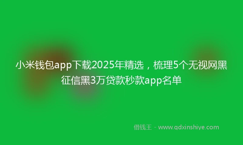 小米钱包app下载2025年精选，梳理5个无视网黑征信黑3万贷款秒款app名单