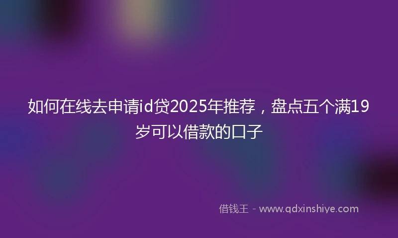 如何在线去申请id贷2025年推荐，盘点五个满19岁可以借款的口子