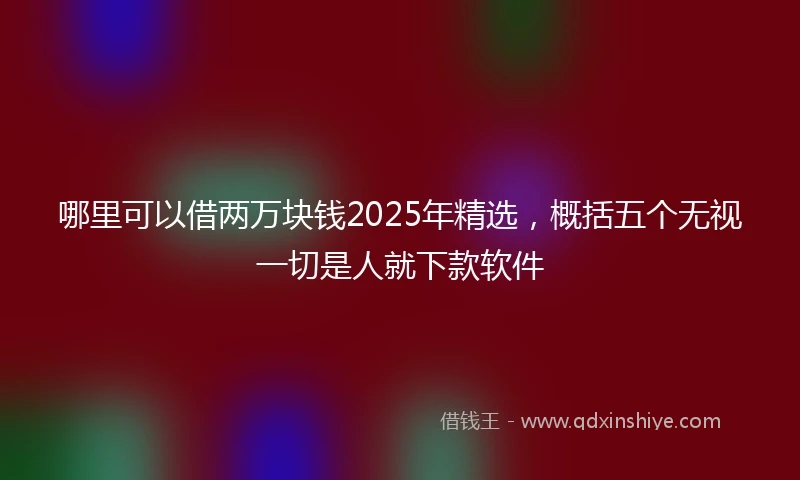 哪里可以借两万块钱2025年精选，概括五个无视一切是人就下款软件