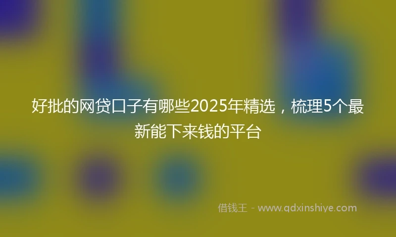 好批的网贷口子有哪些2025年精选，梳理5个最新能下来钱的平台