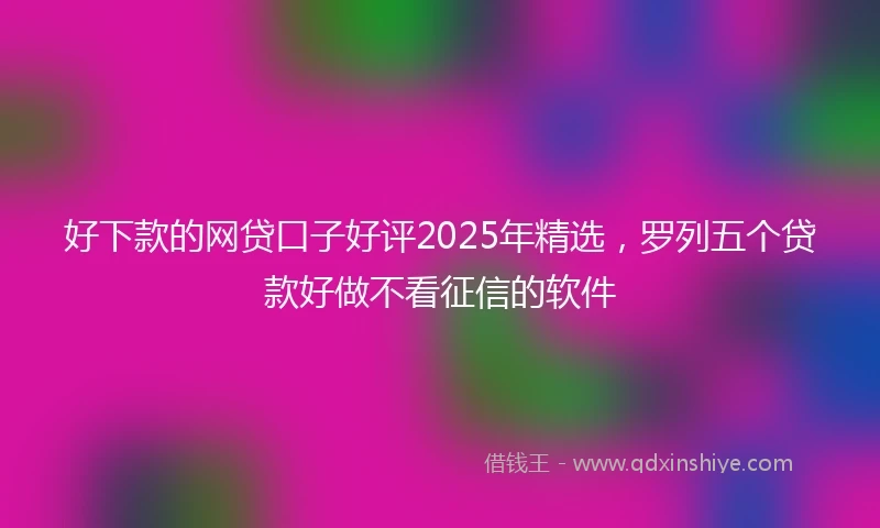 好下款的网贷口子好评2025年精选，罗列五个贷款好做不看征信的软件