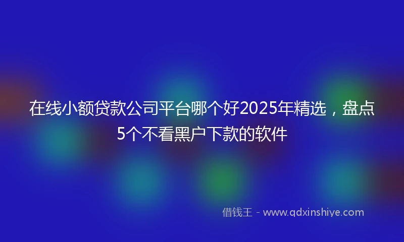 在线小额贷款公司平台哪个好2025年精选，盘点5个不看黑户下款的软件