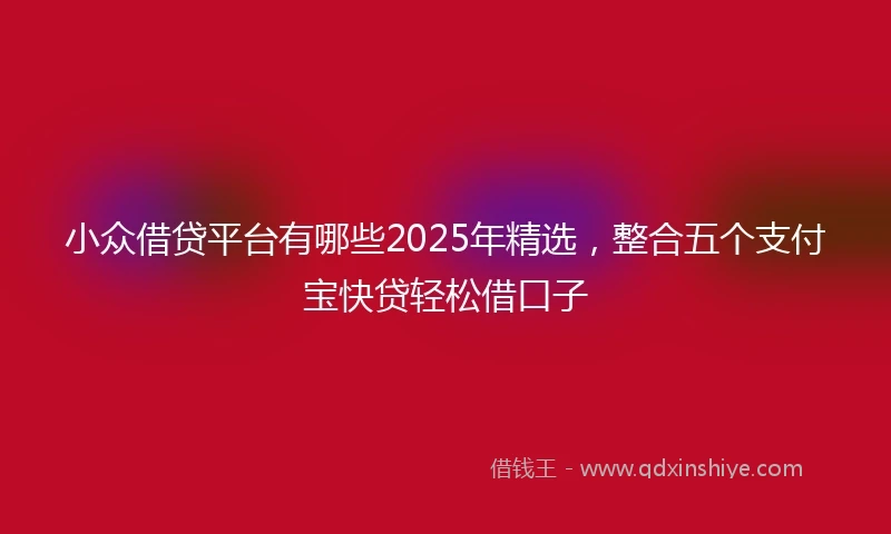 小众借贷平台有哪些2025年精选，整合五个支付宝快贷轻松借口子