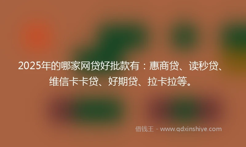 2025年的哪家网贷好批款有：惠商贷、读秒贷、维信卡卡贷、好期贷、拉卡拉等。