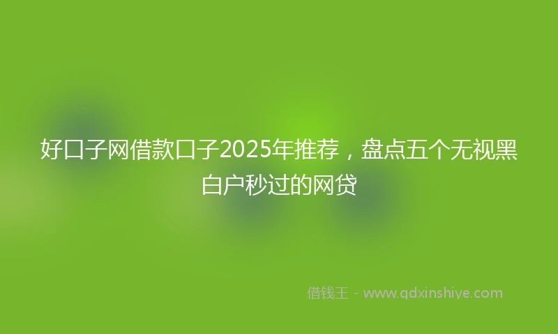 好口子网借款口子2025年推荐，盘点五个无视黑白户秒过的网贷