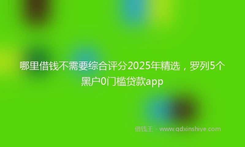 哪里借钱不需要综合评分2025年精选，罗列5个黑户0门槛贷款app