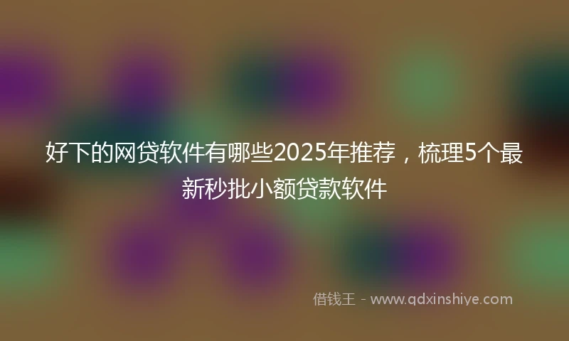 好下的网贷软件有哪些2025年推荐，梳理5个最新秒批小额贷款软件