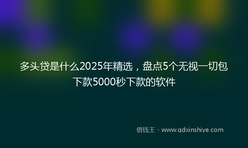 多头贷是什么2025年精选，盘点5个无视一切包下款5000秒下款的软件