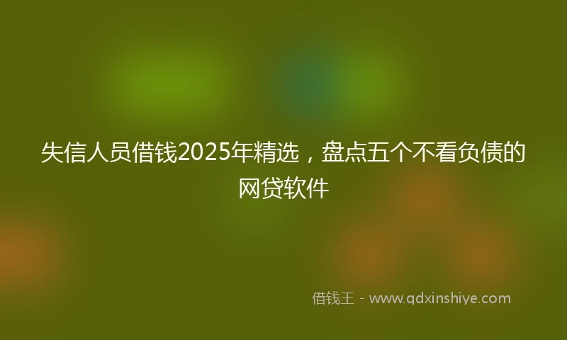 失信人员借钱2025年精选，盘点五个不看负债的网贷软件
