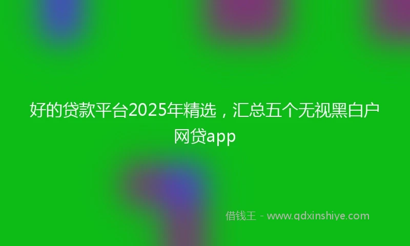 好的贷款平台2025年精选，汇总五个无视黑白户网贷app