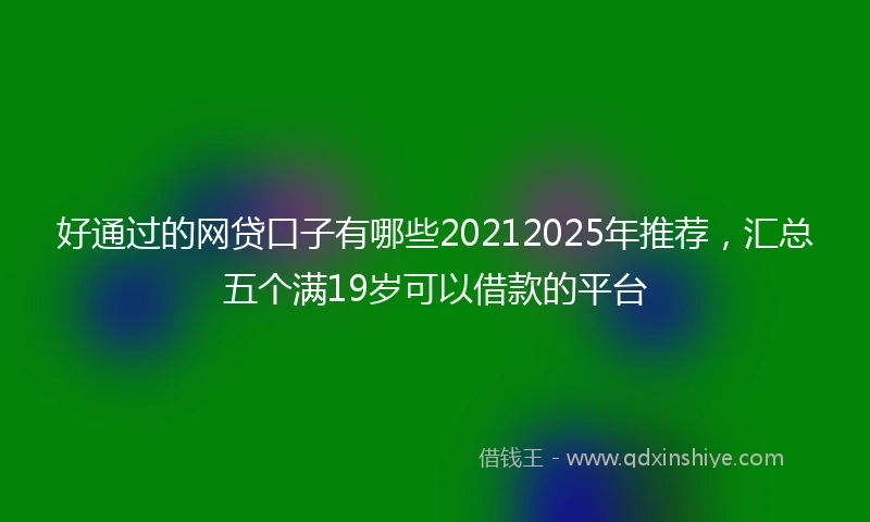 好通过的网贷口子有哪些20212025年推荐，汇总五个满19岁可以借款的平台