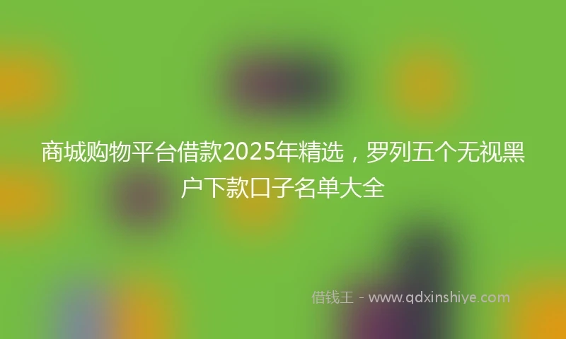 商城购物平台借款2025年精选，罗列五个无视黑户下款口子名单大全
