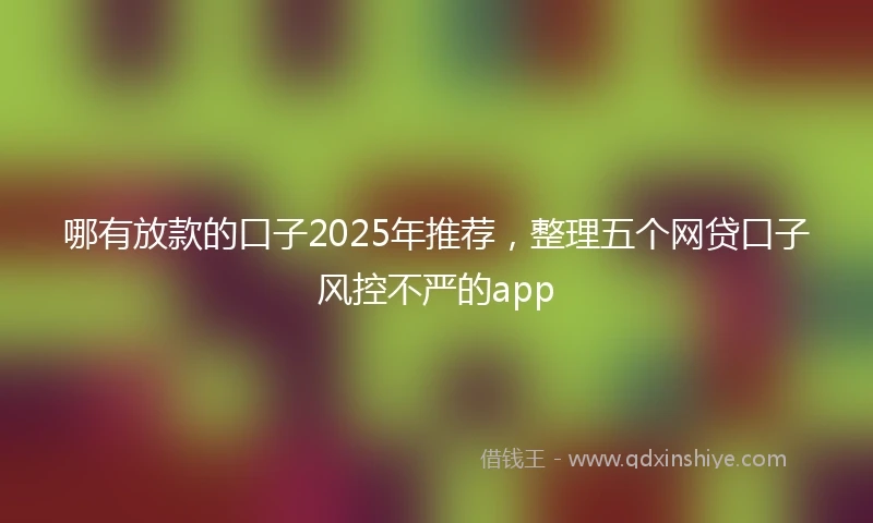 哪有放款的口子2025年推荐，整理五个网贷口子风控不严的app
