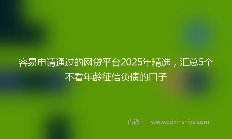 容易申请通过的网贷平台2025年精选，汇总5个不看年龄征信负债的口子