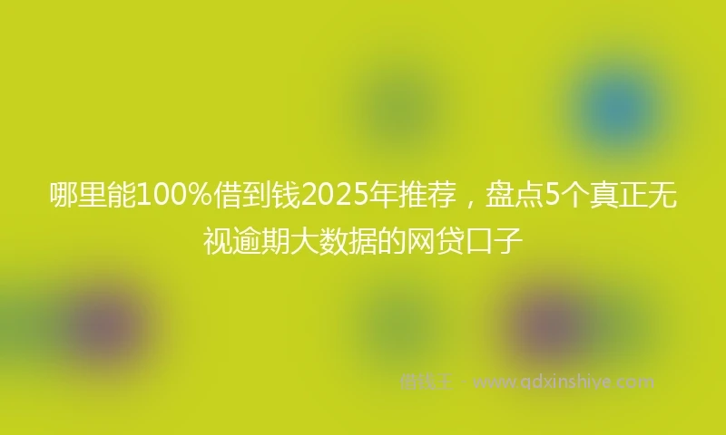 哪里能100%借到钱2025年推荐，盘点5个真正无视逾期大数据的网贷口子