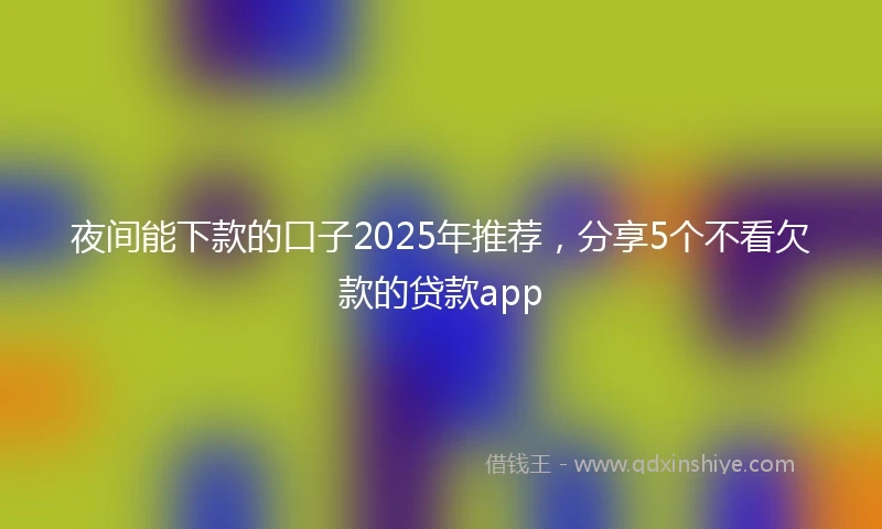 夜间能下款的口子2025年推荐，分享5个不看欠款的贷款app