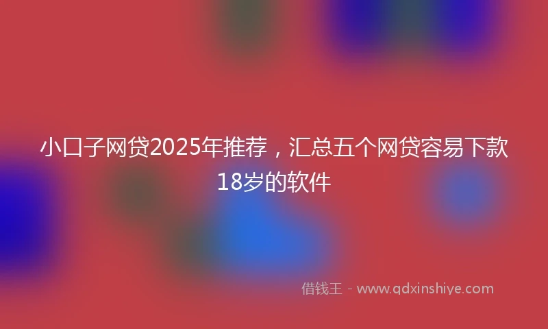 小口子网贷2025年推荐，汇总五个网贷容易下款18岁的软件