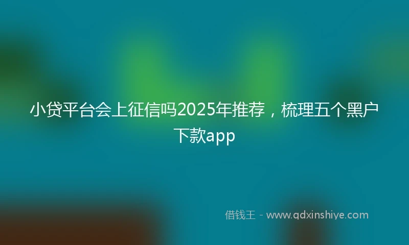 小贷平台会上征信吗2025年推荐，梳理五个黑户下款app