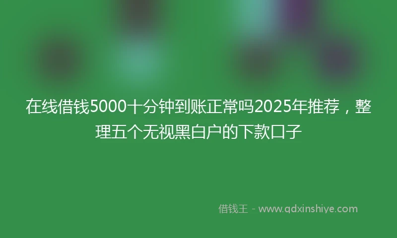 在线借钱5000十分钟到账正常吗2025年推荐，整理五个无视黑白户的下款口子
