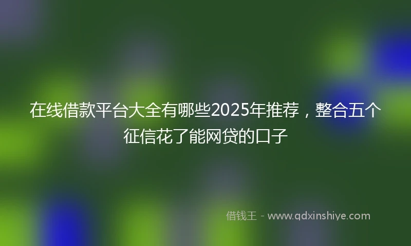 在线借款平台大全有哪些2025年推荐，整合五个征信花了能网贷的口子
