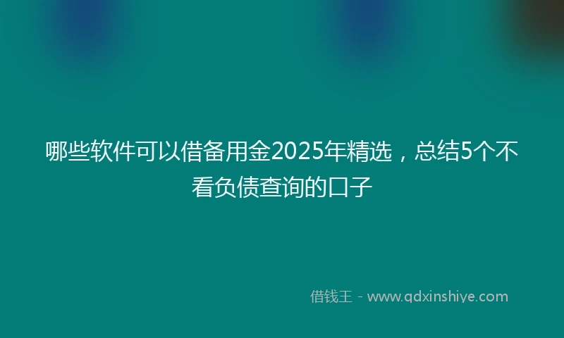 哪些软件可以借备用金2025年精选，总结5个不看负债查询的口子