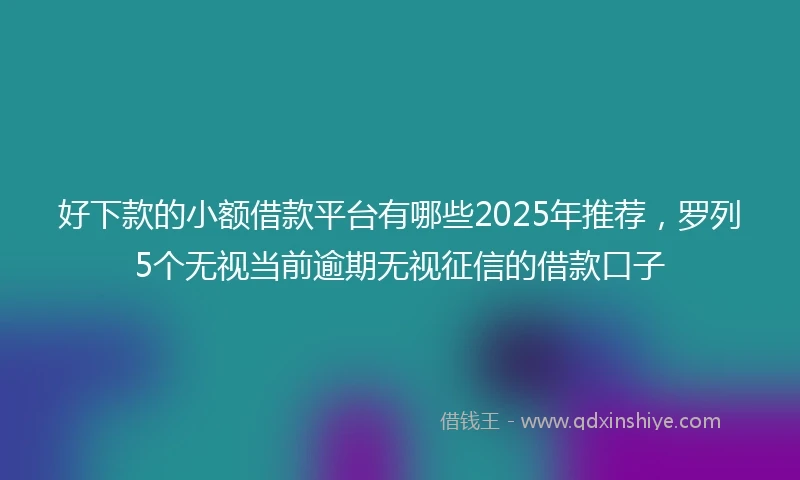 好下款的小额借款平台有哪些2025年推荐，罗列5个无视当前逾期无视征信的借款口子