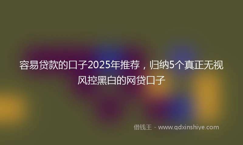 容易贷款的口子2025年推荐，归纳5个真正无视风控黑白的网贷口子