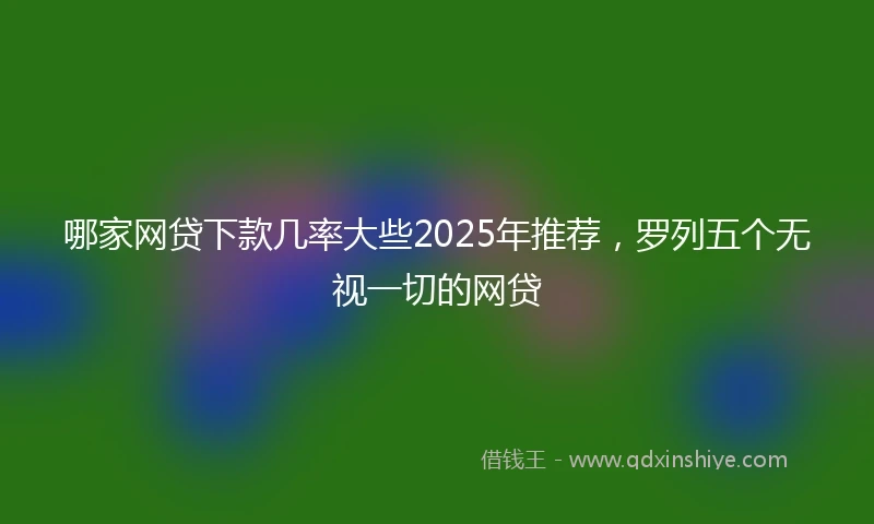 哪家网贷下款几率大些2025年推荐，罗列五个无视一切的网贷
