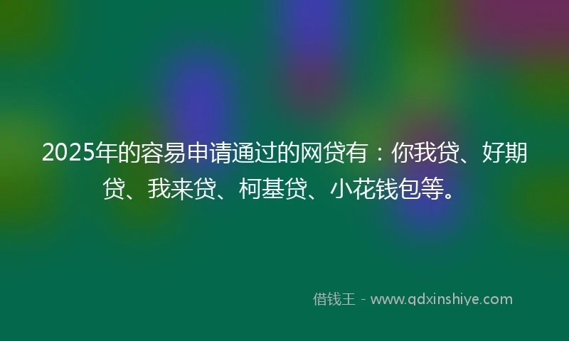 2025年的容易申请通过的网贷有：你我贷、好期贷、我来贷、柯基贷、小花钱包等。