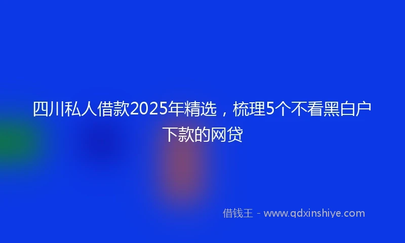 四川私人借款2025年精选，梳理5个不看黑白户下款的网贷