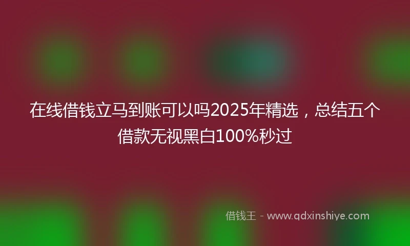 在线借钱立马到账可以吗2025年精选，总结五个借款无视黑白100%秒过