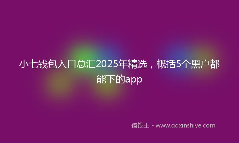 小七钱包入口总汇2025年精选，概括5个黑户都能下的app
