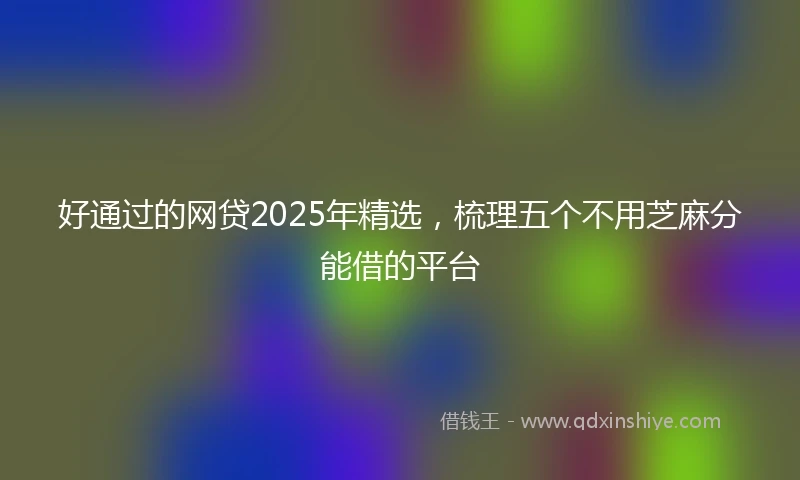 好通过的网贷2025年精选，梳理五个不用芝麻分能借的平台