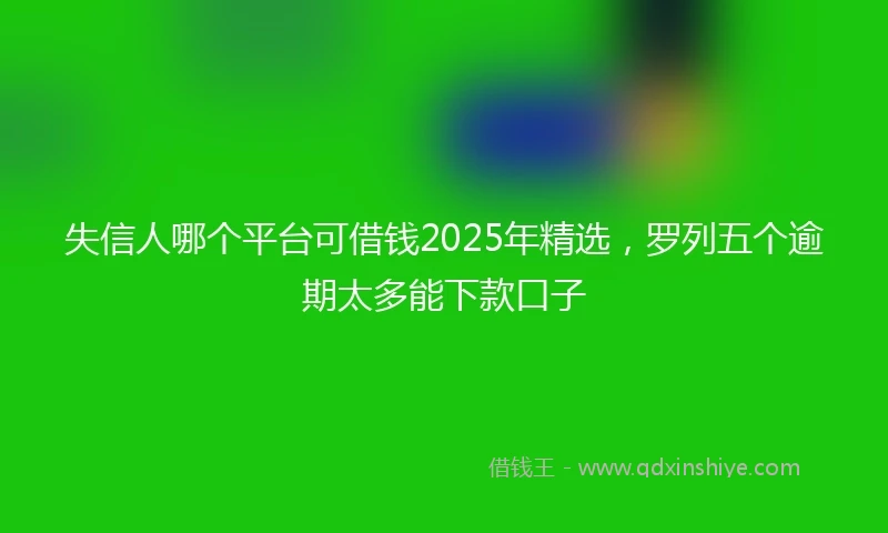 失信人哪个平台可借钱2025年精选,罗列五个逾期太多能下款口子