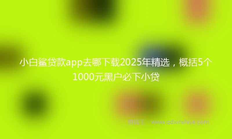 小白鲨贷款app去哪下载2025年精选，概括5个1000元黑户必下小贷