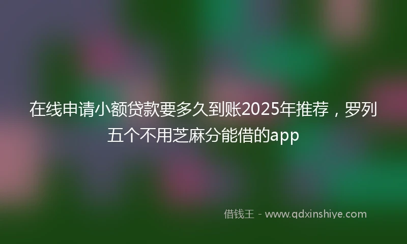 在线申请小额贷款要多久到账2025年推荐，罗列五个不用芝麻分能借的app